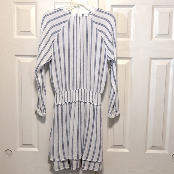 Rails Jasmine Linen-Blend Shirt Dress Blue Villa - Size Small - Picture 4 of 10